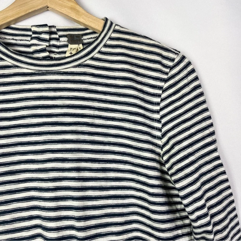 Free People We the Free‎ Mod Black & White Stripe 3/4 Long Sleeve Top XS